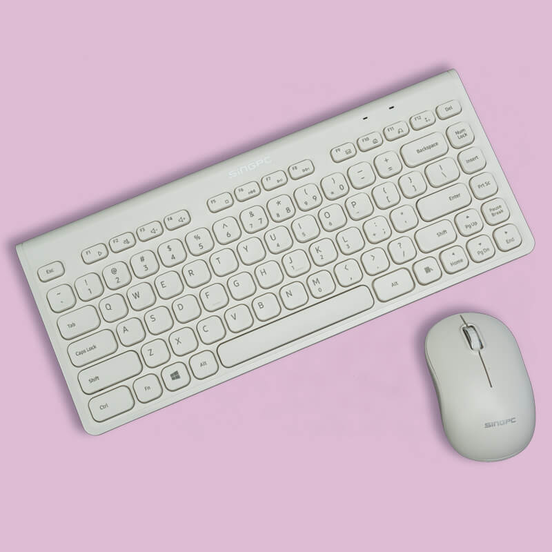 Bộ bàn phím và chuột không dây SingPC WKB-L264CB Trắng1