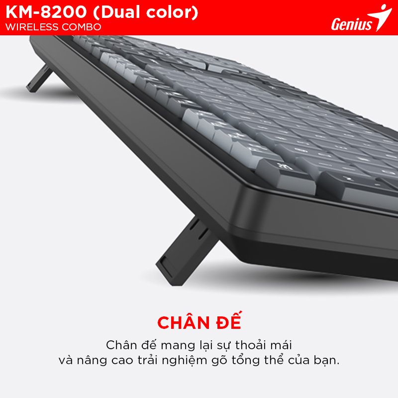 Bộ Phím Chuột Không Dây Genius Smart KM-8200 Dual Color2
