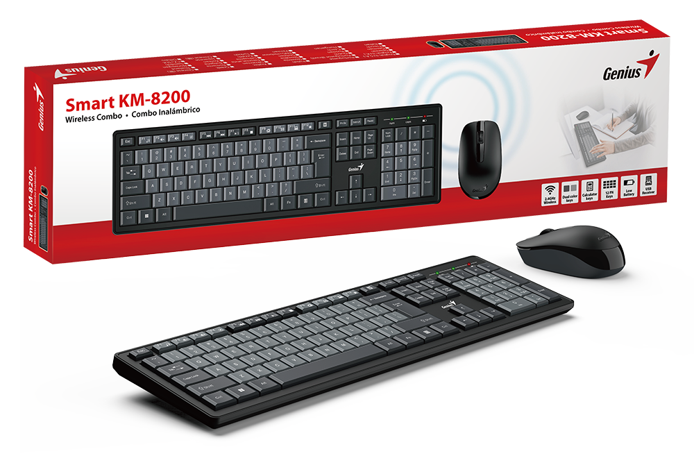 Bộ Phím Chuột Không Dây Genius Smart KM-8200 Dual Color6