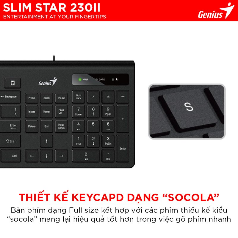 Bàn Phím Có Dây Genius Slimstar 230 II2