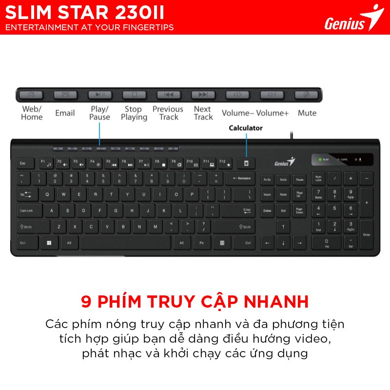Bàn Phím Có Dây Genius Slimstar 230 II3